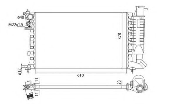 Radiator, racire motor FORD FOCUS III limuzina (2010 - 2016) MAGNETI MARELLI 350213311003