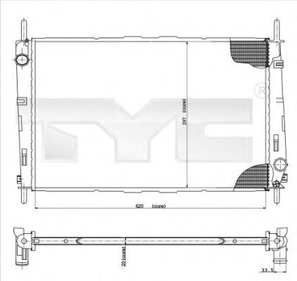 Radiator, racire motor FORD MONDEO Mk III limuzina (B4Y), FORD MONDEO Mk III (B5Y), FORD MONDEO Mk III combi (BWY) - TYC 710-0046