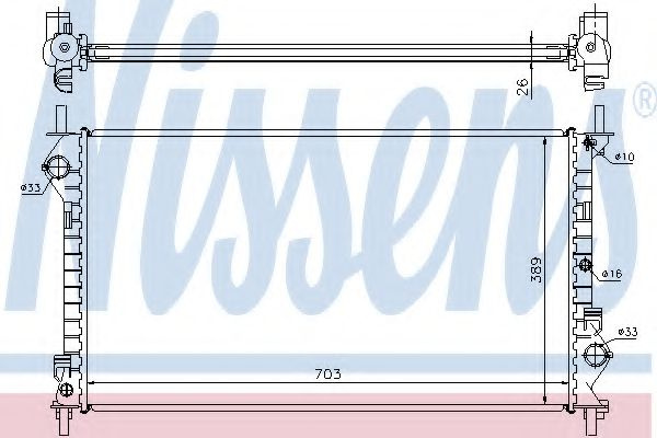 Radiator, racire motor FORD TRANSIT CONNECT (P65_, P70_, P80_) (2002 - 2016) NISSENS 62021A