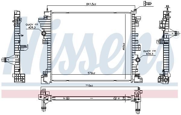 Radiator racire motor ~ GIULIA (952_) 2.2 D Q4 (952AFA45M, 952ANA4) limuzina 2,143 190 diesel ~ 606568 ~ NISSENS