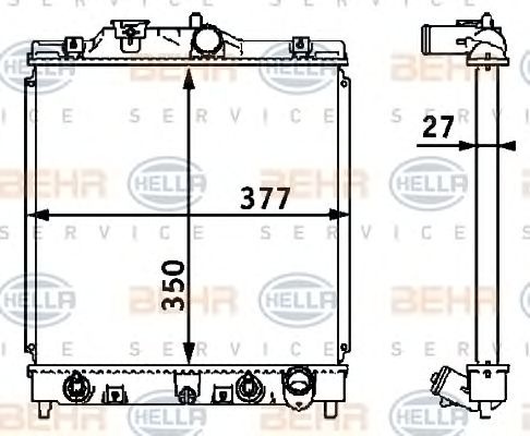 Radiator racire motor HONDA Civic VI Hatchback (EJ, EK) (An fabricatie 10.1995 - 02.2001, 75 - 160 CP, Benzina, Benzina/Gaz petrolier (LPG)) - Cod intern: W20090429 - LIVRARE DIN STOC in 24 ore!!!