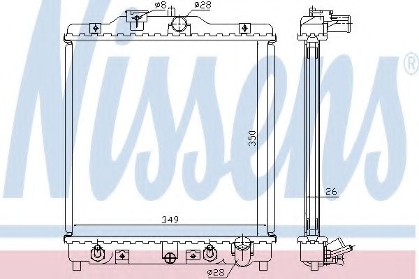 Radiator, racire motor HONDA HR-V (GH) (1999 - 2006) NISSENS 633081 piesa NOUA