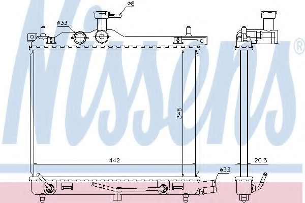 Radiator, racire motor HYUNDAI i10 (PA) (2007 - 2013) NISSENS 67547 piesa NOUA