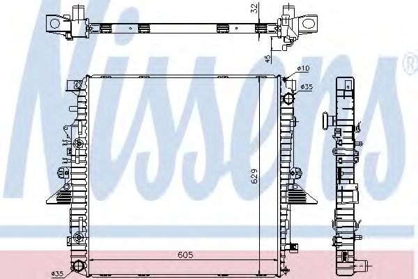 Radiator, racire motor LAND ROVER DISCOVERY IV (LA) (2009 - 2016) NISSENS 64320A piesa NOUA