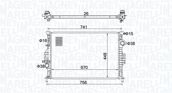 Radiator, racire motor MAGNETI MARELLI 350213157700 pentru masina FORD FOCUS III Turnier 2010 2011 2012 2013 2014 2015 2016 2017 2018 2019 2020