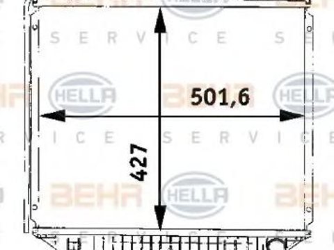 Radiator, racire motor MERCEDES-BENZ 100 bus (631), MERCEDES-BENZ 100 caroserie (631), MERCEDES-BENZ 100 platou / sasiu (631) - HELLA 8MK 376 706-201