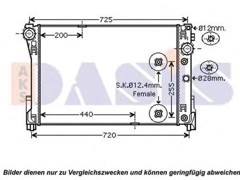 Radiator, racire motor MERCEDES-BENZ C-CLASS limuzina (W204), MERCEDES-BENZ C-CLASS T-Model (S204), MERCEDES-BENZ GLK-CLASS (X204) - AKS DASIS 120101N