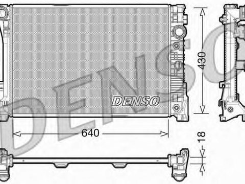 Radiator, racire motor MERCEDES-BENZ C-CLASS limuzina (W204), MERCEDES-BENZ C-CLASS T-Model (S204), MERCEDES-BENZ E-CLASS limuzina (W212) - DENSO DRM1