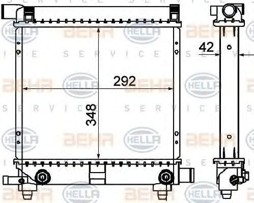 Radiator, racire motor MERCEDES-BENZ COUPE (C124) (1987 - 1993) HELLA 8MK 376 711-311