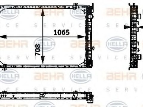 Radiator, racire motor MERCEDES-BENZ TOURISMO (O 350), MERCEDES-BENZ CITARO (O 530), MERCEDES-BENZ INTEGRO (O 550) - HELLA 8MK 376 722-351