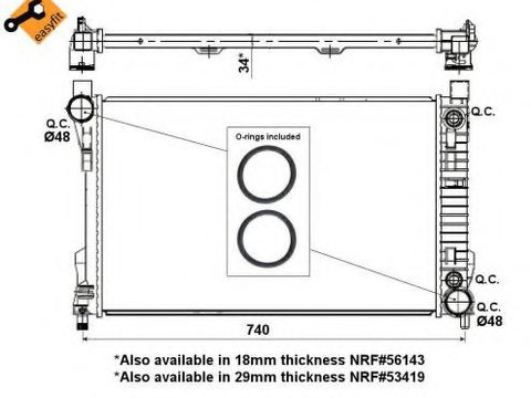 Radiator, racire motor MERCEDES CLK (C209) (2002 - 2009) NRF 53878 piesa NOUA