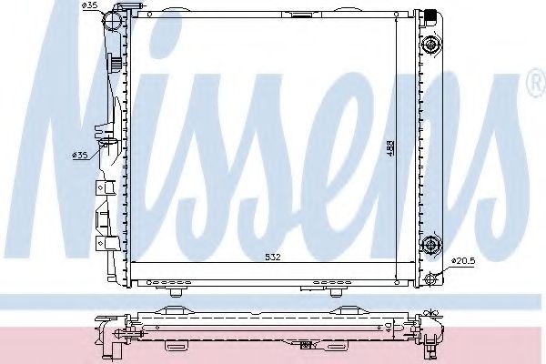 Radiator, racire motor MERCEDES E-CLASS Combi (S124) (1993 - 1996) NISSENS 62683A piesa NOUA