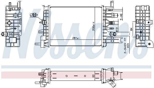 Radiator, racire motor NISSENS 607033 pentru masina DACIA DOKKER microbus (KE_) 2018 2019 2020 2021 2022 2023