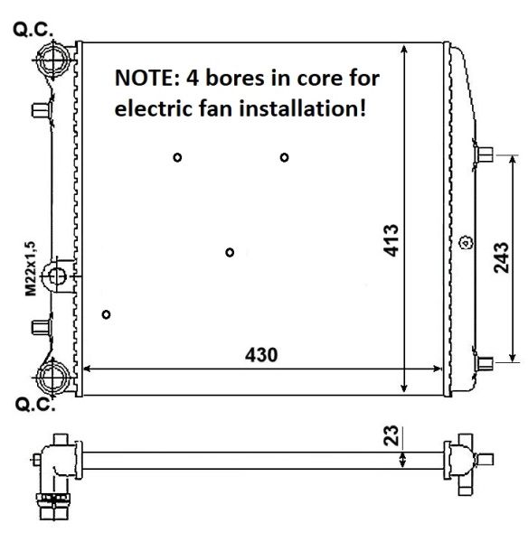 Radiator, racire motor NRF 53021A compatibil cu SK