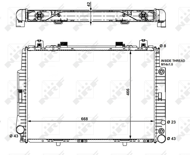 Radiator, racire motor NRF 55320 model MERCEDES-BENZ S-CLASS (W140) 1991 1992 1993 1994 1995 1996 1997 1998