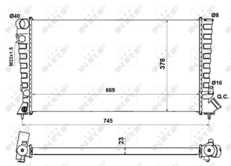 Radiator, racire motor NRF 58189A pentru CITROEN XSARA caroserie inchisa/combi 1998-2005