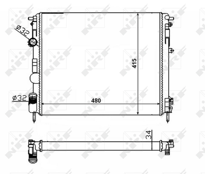 Radiator, racire motor NRF 58217 pentru 
