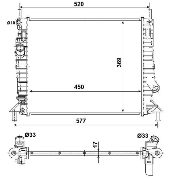 Radiator racire motor NRF FORD FOCUS II caroserie inchisa/combi 2005-2011 - 53028