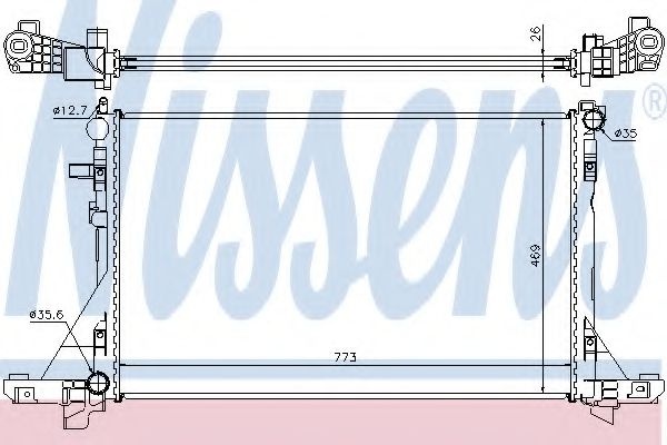 Radiator, racire motor OPEL MOVANO B platou / sasiu (2010 - 2016) NISSENS 630733 piesa NOUA