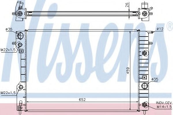 Radiator, racire motor OPEL OMEGA B combi (21_, 22_, 23_) (1994 - 2003) NISSENS 63072A