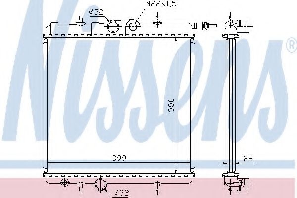 Radiator, racire motor PEUGEOT 206 CC (2D) (2000 - 2016) NISSENS 63708A piesa NOUA