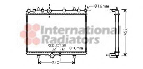 Radiator, racire motor PEUGEOT 407 limuzina (6D_), PEUGEOT 407 SW (6E_), Citroen C5 II (RC_) - VAN WEZEL 40002269