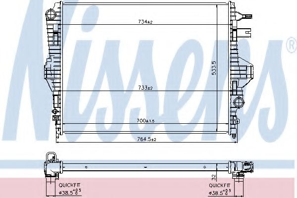 Radiator, racire motor PORSCHE CAYENNE (92A) (2010 - 2016) NISSENS 65297 piesa NOUA