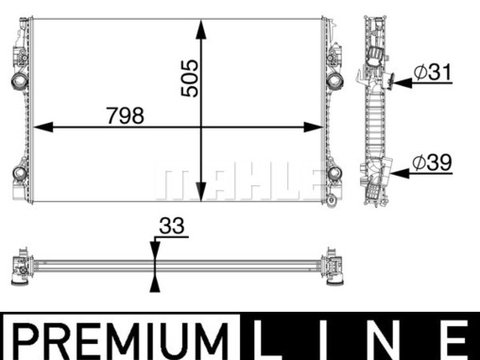 Radiator racire motor PORSCHE PANAMERA 3.0-4.8 09.09-10.16 - NOU