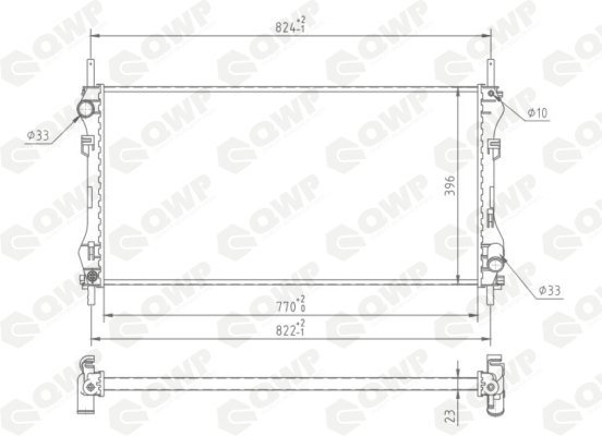 Radiator, racire motor QWP WRA176 pentru FORD TRANSIT bus (FD_ _, FB_ _, FS_ _, FZ_ _, FC_ ), TRANSIT platou / sasiu (FM_ _, FN_ _) 2000-2006