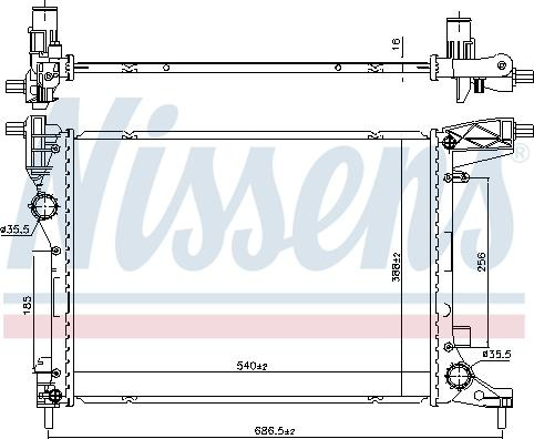 Radiator. racire motor Radiator motor Automat-Manual se potrivește. FIAT 500L TIPO 1.3D-1.4 FIAT TIPO (356_), Turism, 03.2016 - Nissens 606277