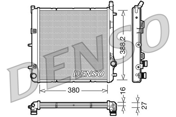 Radiator, racire motor Radiator motor CITROEN C3 II C3 PLURIEL PEUGEOT 1007 207 1.1-1.6 d DENSO DRM21005