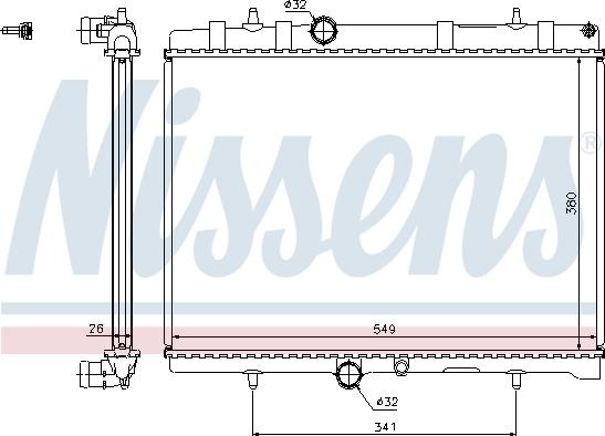 Radiator. racire motor Radiator motor cu primele elemente potrivite se potrivește. DS DS 4 DS 5 CITROEN BERLINGO BERLINGO MULTIS CITROËN C5 III Break (RW_), Turism, 02.2008 - Nissens 63606A