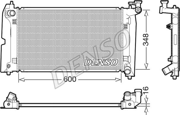 Radiator. racire motor Radiator motor Manual se potrivește. TOYOTA AVENSIS COROLLA COROLLA VERSO 1.4-1.6-1.8 -03.09 TOYOTA AVENSIS II (_T25_), Turism, 04.2003 - 11.2008 Denso DRM50110