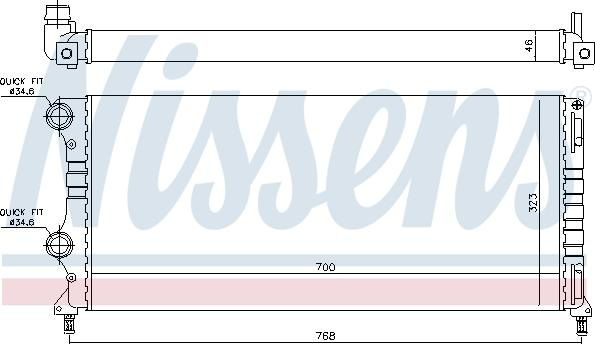 Radiator. racire motor Radiator motor Manual se potrivește. MERCEDES E W210 FIAT DOBLO DOBLO-MINIVAN 1.3D-1.9-2.7D FIAT DOBLO (223_), Box/MPV, 11.2000 - Nissens 61765