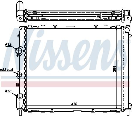 Radiator. racire motor Radiator motor se potrivește. RENAULT CLIO II CLIO II-HATCHBACK KANGOO KANGOO EXPRESS THALIA I 1.4-2.0 RENAULT KANGOO Express (FC0/1_), 08.1997 - Nissens 63855A