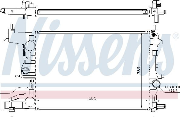 Radiator. racire motor Radiator motor se potrivește. OPEL ASTRA J ASTRA J GTC 1.3D-1.7D OPEL ASTRA J (P-J/SW/V), Sedan, 06.2012 - Nissens 630726