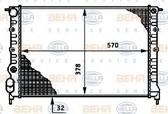 Radiator, racire motor RENAULT 19 Mk II Cabriolet (D53_, 853_), RENAULT 19 Mk II (B/C53_), RENAULT 19 Mk II limuzina (L53_) - HELLA 8MK 376 720-441