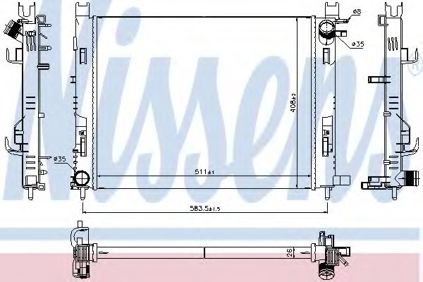 Radiator, racire motor RENAULT CAPTUR (2013 - 2016) NISSENS 637624 piesa NOUA