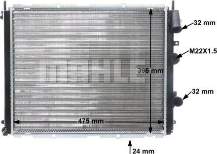 Radiator, racire motor RENAULT KANGOO (KC0/1_), Dubita, 08.1997 - MAHLE CR 510 000S