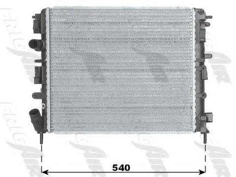 Radiator, racire motor RENAULT KANGOO (KC0/1_), RENAULT CLIO Mk II (BB0/1/2_, CB0/1/2_), NISSAN KUBISTAR (X76) - FRIGAIR 0109.3078