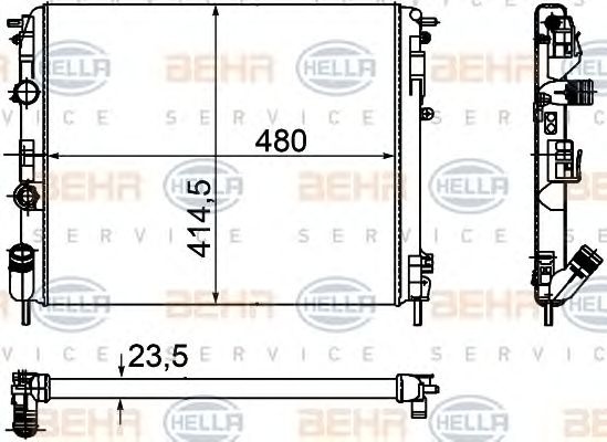 Radiator racire motor RENAULT LOGAN I combi (KS_) - Cod intern: W20090805 - LIVRARE DIN STOC in 24 ore!!!