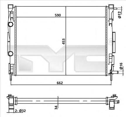 Radiator, racire motor RENAULT MEGANE II (BM0/1_, CM0/1_), RENAULT Scenic II (JM0/1_), RENAULT MEGANE II limuzina (LM0/1_) - TYC 728-0054