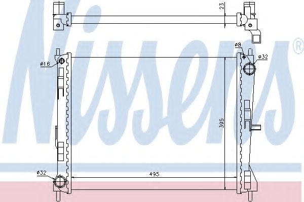 Radiator, racire motor RENAULT MODUS / GRAND MODUS (F/JP0) (2004 - 2016) NISSENS 637605 piesa NOUA