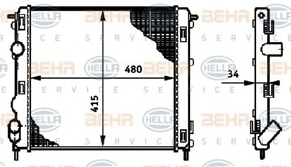 Radiator racire motor RENAULT Symbol/Thalia I (LB) (An fabricatie 03.1998 - ..., 65 - 112 CP, Diesel, Benzina) - Cod intern: W20151766 - LIVRARE DIN STOC in 24 ore!!!