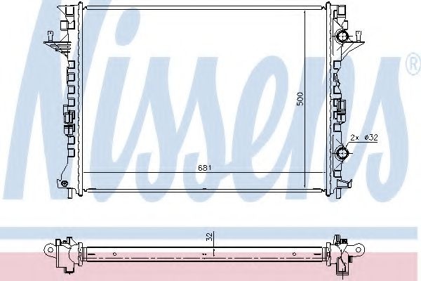 Radiator, racire motor RENAULT VEL SATIS (BJ0) (2002 - 2016) NISSENS 637638 piesa NOUA