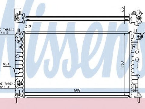 Radiator, racire motor SAAB 9-5 (YS3E) (1997 - 2009) NISSENS 68003A piesa NOUA