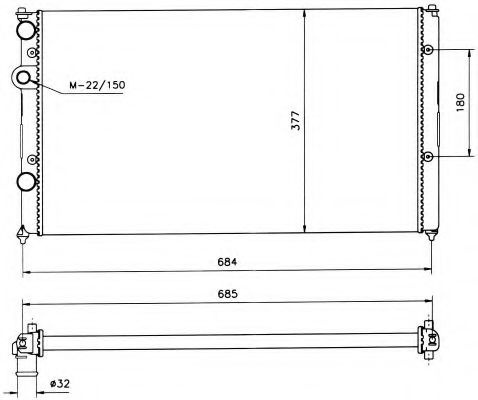 Radiator, racire motor SEAT IBIZA III (6K1) (1999 - 2002) NRF 58093 piesa NOUA