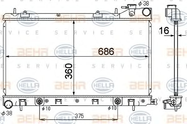 Radiator racire motor SUBARU Forester II (SG) (An fabricatie 06.2002 - 10.2012, 125 - 177 CP, Benzina) - Cod intern: M20367063 - LIVRARE DIN STOC in 24 ore!!!