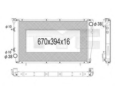 Radiator, racire motor SUBARU LEGACY Mk III combi (BE, BH), SUBARU LIBERTY III (BE, BH) - TYC 734-1006