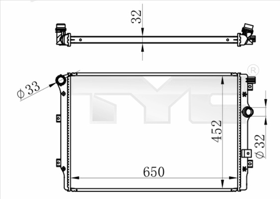 Radiator, racire motor TYC 737-0077-R la VW TIGUAN VAN (5N_) 2007 2008 2009 2010 2011 2012 2013 2014 2015 2016 2017 2018